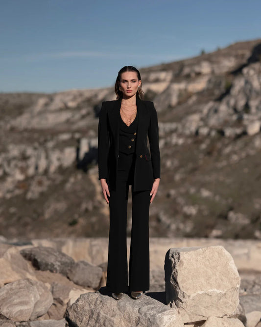 Black Tailored Three piece suit for women