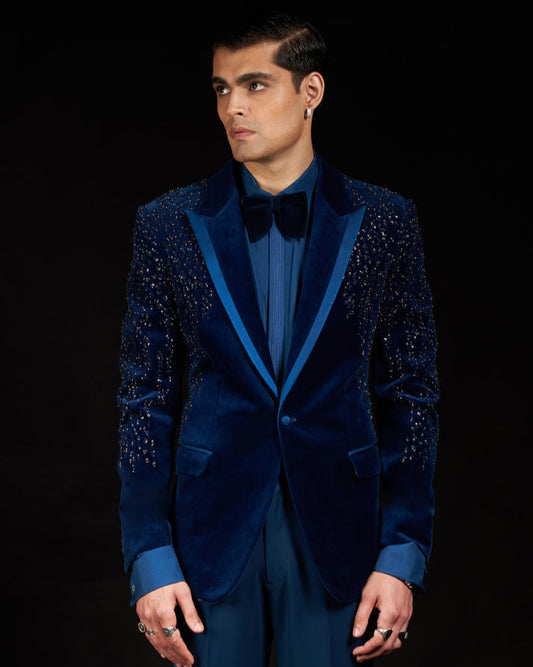 Blue Velvet Crystal Tuxedo