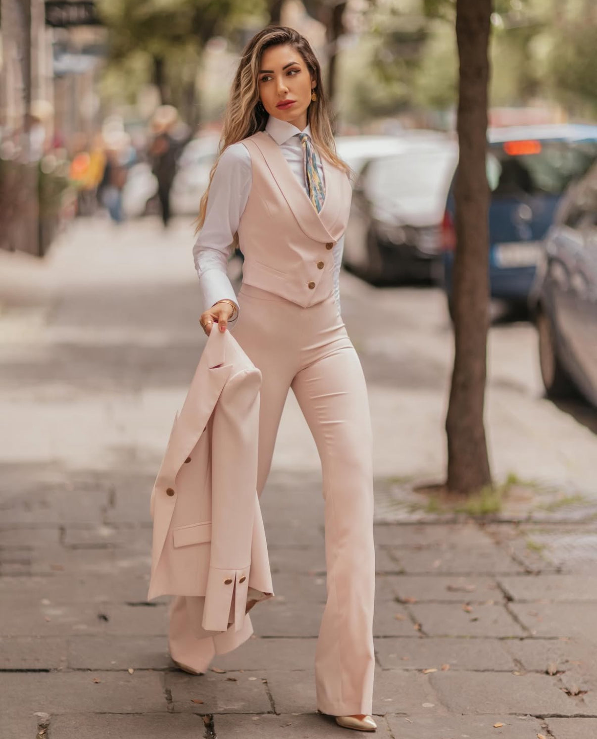Beige Tailored Three Piece Suit for women Beige Tailored Three Piece Suit for women