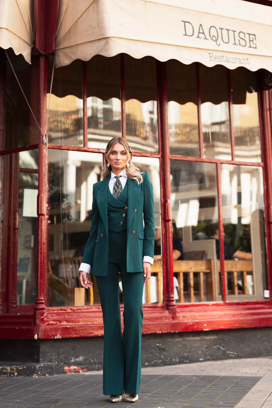 Emerald Green Tailored Three Piece Suit for women