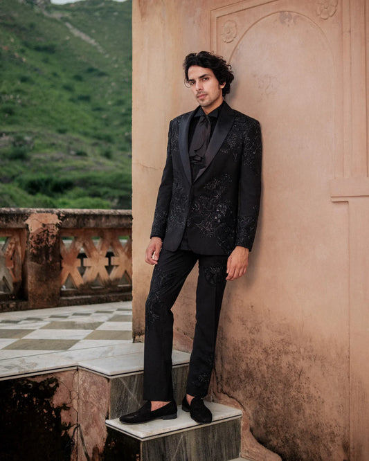 Black Paisley Wedding Tuxedo