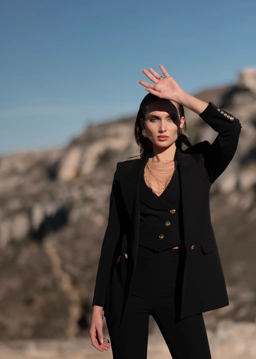 Black Tailored Three piece suit for women Black Tailored Three piece suit for women