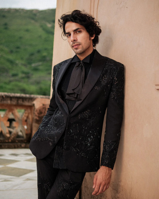 Black Paisley Wedding Tuxedo