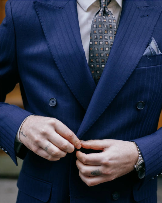 Blue Striped Suit by Holland and Sherry