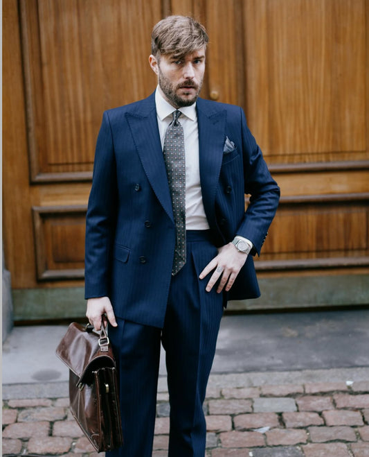Blue Striped Suit by Holland and Sherry