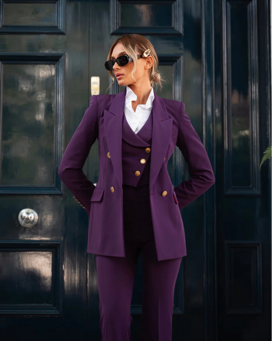 Deep Purple Tailored Three Piece Suit for Women