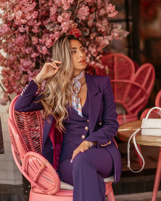 Deep Purple Tailored Three Piece Suit for Women