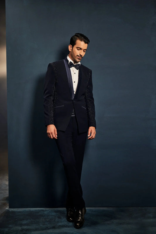 Blue Glass Crystal Tuxedo