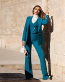 Teal Blue Tailored Three piece suit for Women Teal Blue Tailored Three piece suit for Women