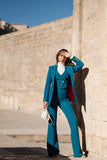 Teal Blue Tailored Three piece suit for Women Teal Blue Tailored Three piece suit for Women