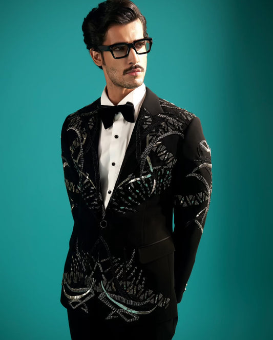 3-D Metal Tuxedo Jacket