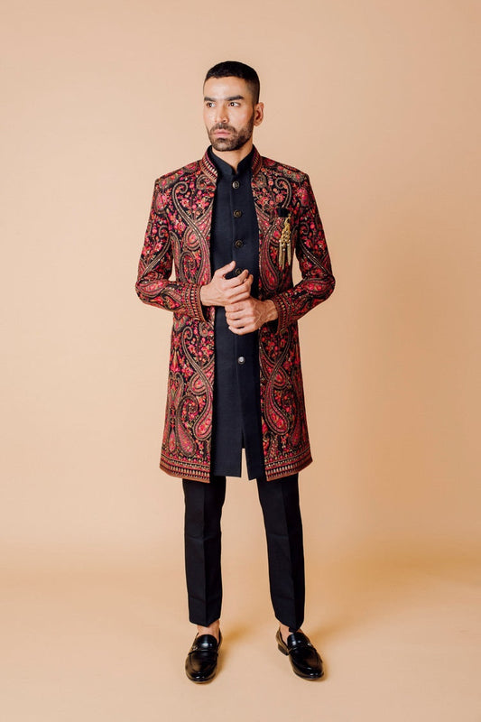 Front open Indowestern set for men. Indian Wedding dress