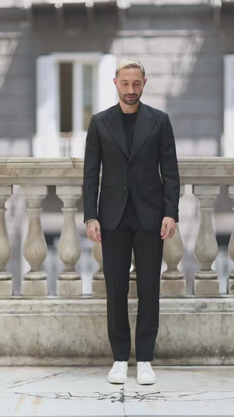 Black Pinstripe suit by Vitale Barberis Canonico Black Pinstripe suit by Vitale Barberis Canonico