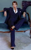Pin Stripe Navy Blue Formal Suit For Women Pin Stripe Navy Blue Formal Suit For Women
