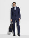 Navy Blue Virgin wool Suit by Zegna