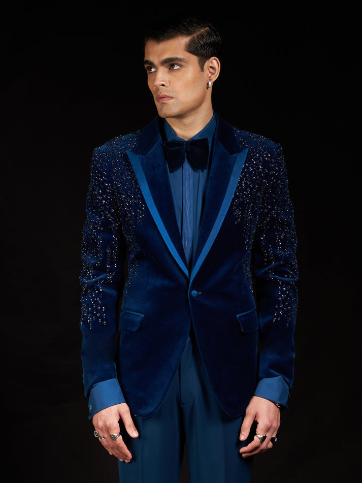 Blue Velvet Crystal Tuxedo