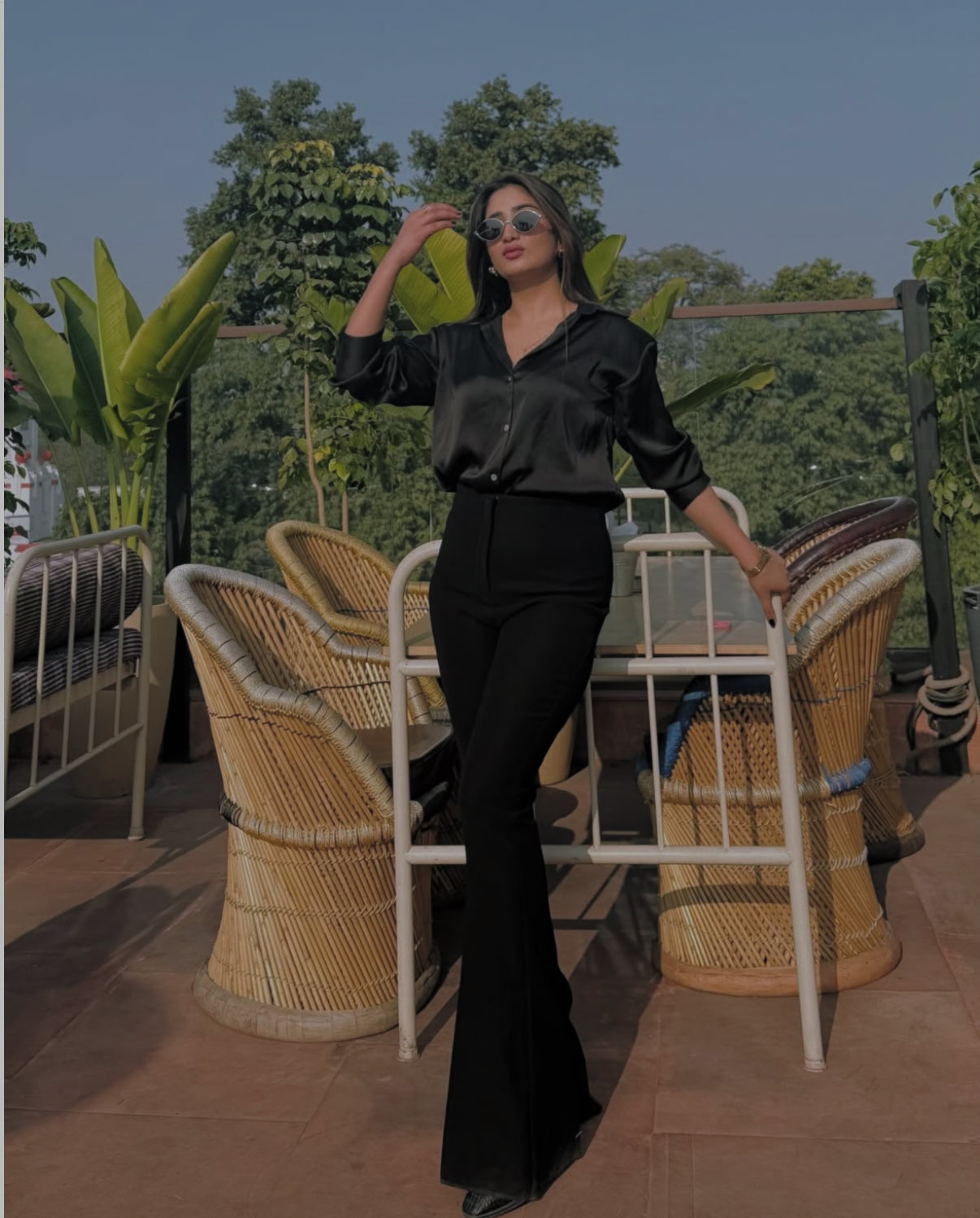 Black Sculpted High Waist Trouser