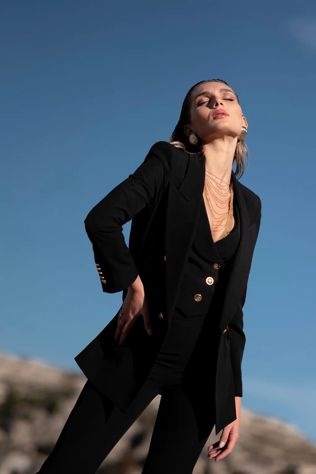 Black Tailored Three piece suit for women