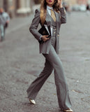 Grey Pinstripe Tailored Three Piece Suit for Women