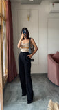 Black Pleated High Waist Trouser