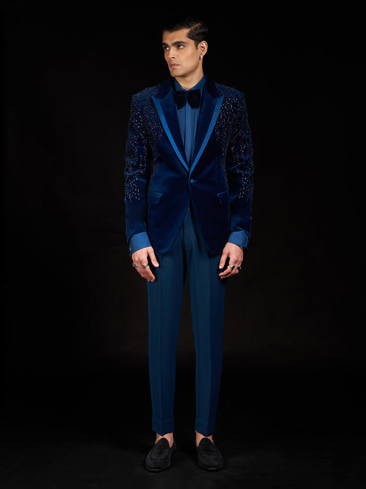 Blue Velvet Crystal Tuxedo