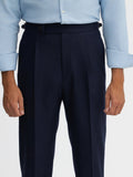 Navy Flannel Wool Trousers