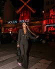Black Pinstripe Formal Suit for women