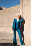 Teal Blue Tailored Three piece suit for Women