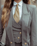 Grey Pinstripe Tailored Three Piece Suit for Women