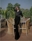Black Sculpted High Waist Trouser