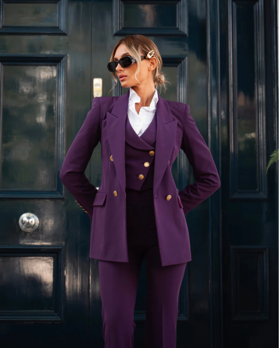Deep Purple Tailored Three Piece Suit for Women – madhumancouture
