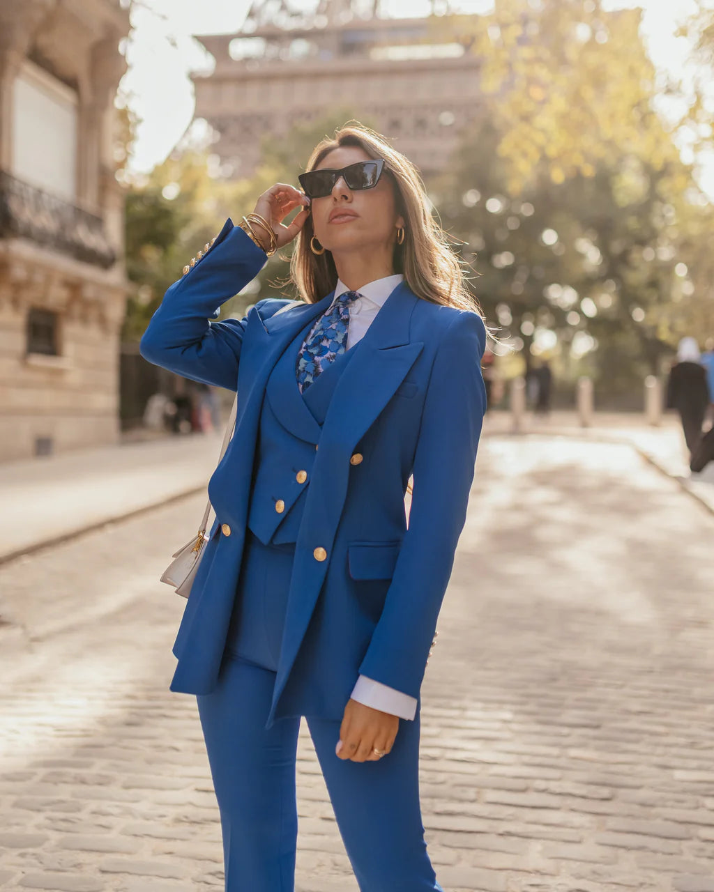 Royal Blue Tailored Three Piece Suit for Women