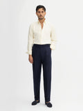 Navy Flannel Gurkha Trouser