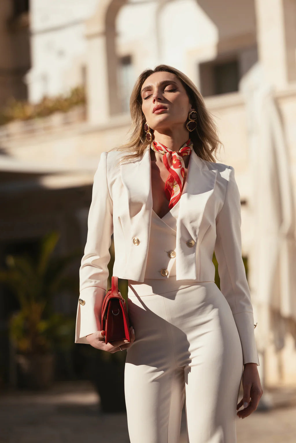 Ivory Tailored Three Piece Suit for women
