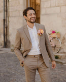 Crispaire Beige Linen Suit