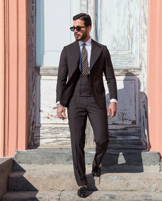 Black Pinstripe Suit by Reid and Taylor