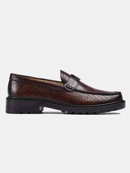 Brown Croc Loafers | The Luxe