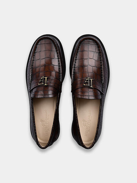 Brown Croc Loafers | The Luxe