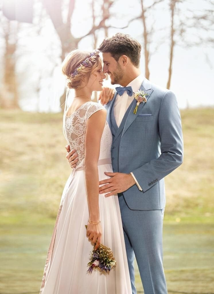 Polyviscose Blue Wedding Suit