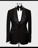 Black Flower Crystal Tuxedo