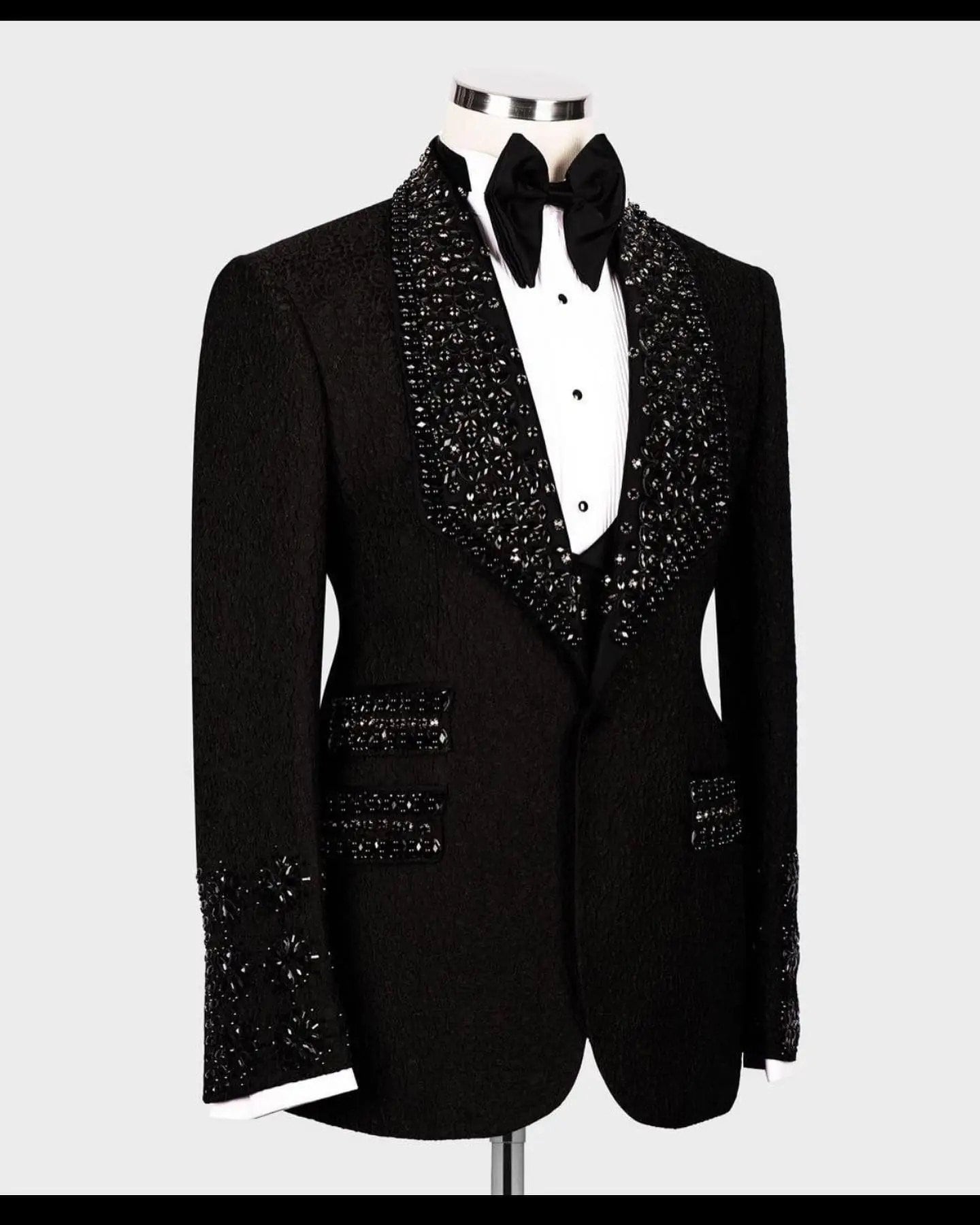 Black Flower Crystal Tuxedo