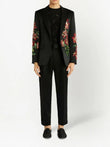 Hand Embroidered Black Floral Bliss Jacket