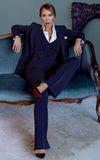 Pin Stripe Navy Blue Formal Suit For Women